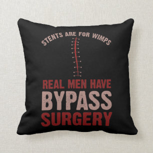 Funny Bypass Open Heart Surgery Recovery Gift Throw Pillow