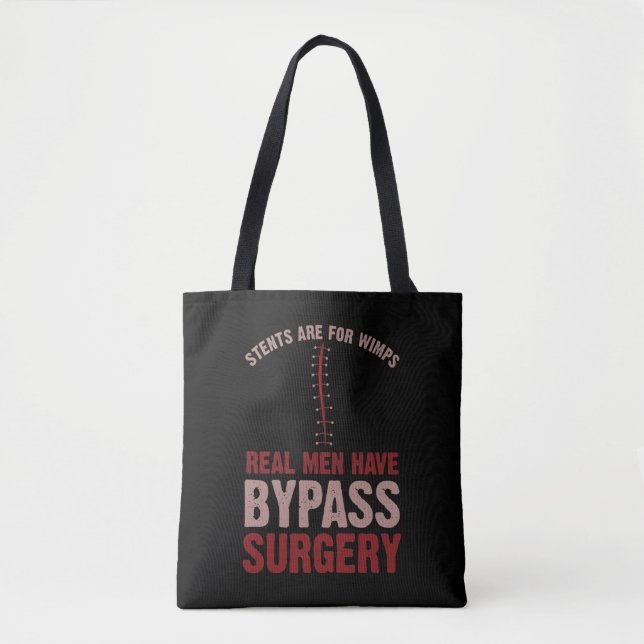 Funny Bypass Open Heart Surgery Recovery Gift Tote Bag (Front)