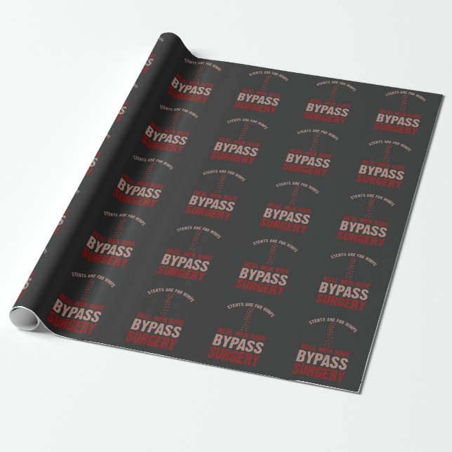 Funny Bypass Open Heart Surgery Recovery Gift Wrapping Paper (Unrolled)