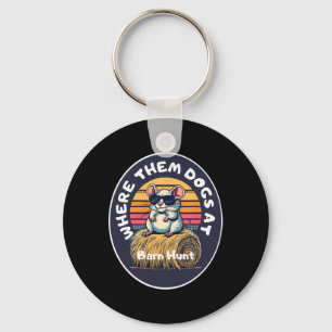 Funny Byrn Hunt - Cute Rat With Sungles Looking Fo Keychain