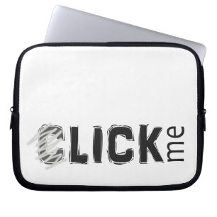 Funny (C)lick Me Ice Breaker Dark Text Laptop Sleeve