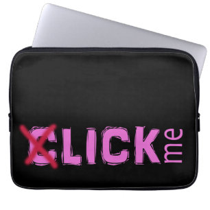 Funny (C)lick Me Ice Breaker Pink with Red Cross Laptop Sleeve