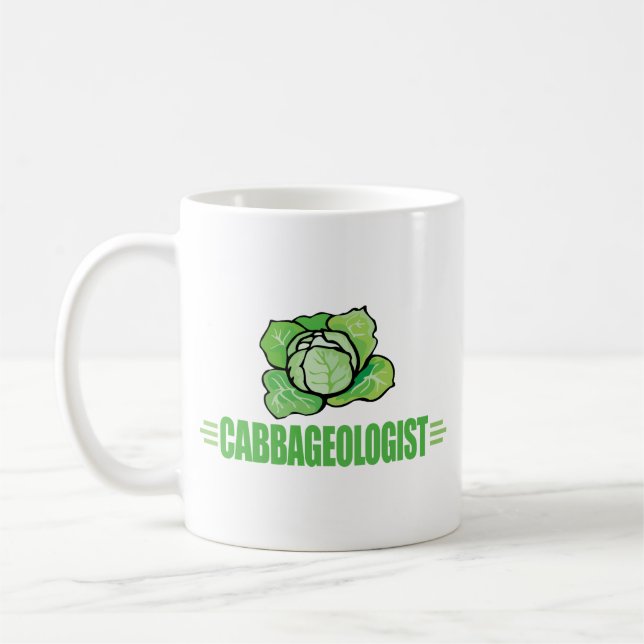 Funny Cabbage Lover Coffee Mug (Left)