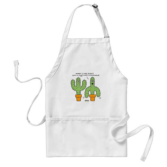 Funny Cacti or Cactuses Cartoon For Cactus Lovers Standard Apron (Front)