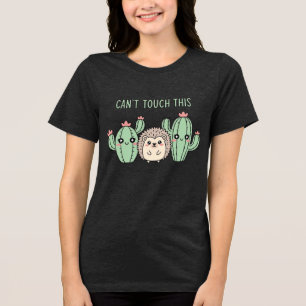Funny Cactus and Hedgehog Tri-Blend Shirt