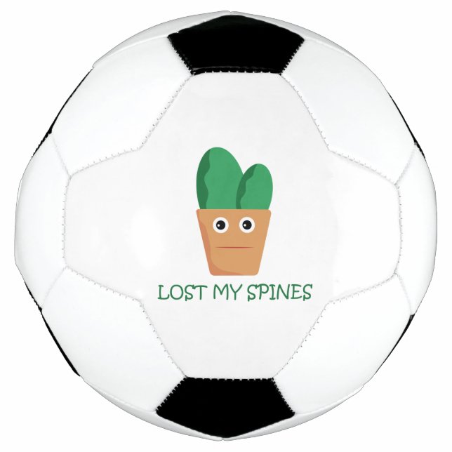Funny cactus character cartoon illustration humour soccer ball (Front)