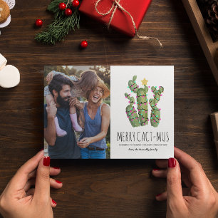 Funny Cactus Christmas Holiday Photo Card