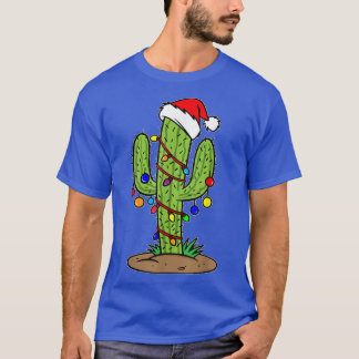 Funny Cactus Christmas Lights Tree Pyjamas Men Wom T-Shirt