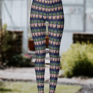 Funny Cactus Mom Houseplant Gardening Leggings