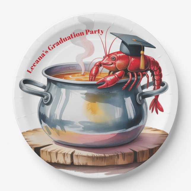 Funny Cajun Graduation Party Paper Plate (Front)