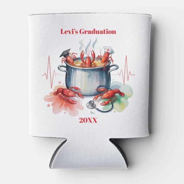 Funny Cajun Nurse Graduation Party Can Cooler (Front)