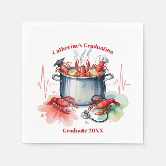 Funny Cajun Nurse Graduation Party Napkin (Front)