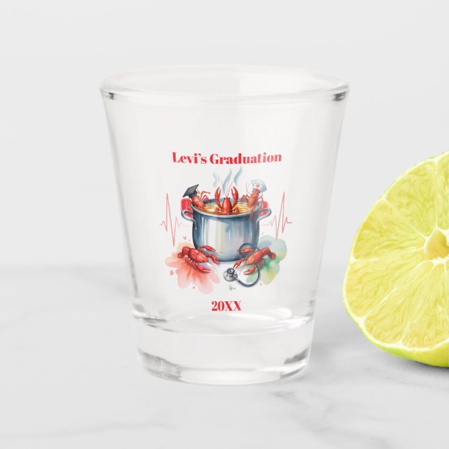 Funny Cajun Nurse Graduation Party Shot Glass (Front)