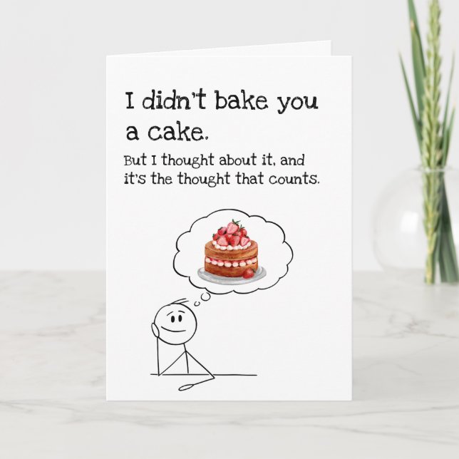 Funny Cake Birthday Card (Front)