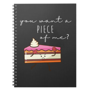Funny Cake Piece Angry Baker Notebook