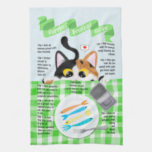 Funny Calico Cat Kitchen Towel