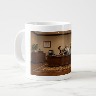 Funny Calico Cat Knocking Over a Vase | Chaos  Large Coffee Mug