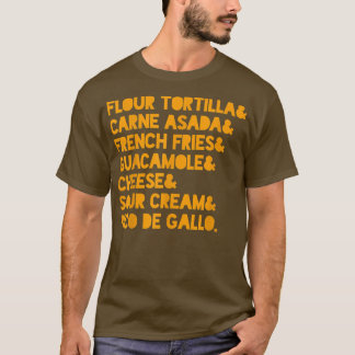 Funny California Burrito Meican Recipe  T-Shirt