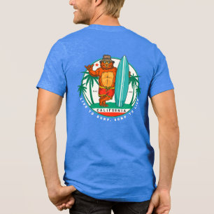 Funny California Surfing Bear Estd 1850 Tri-Blend Shirt
