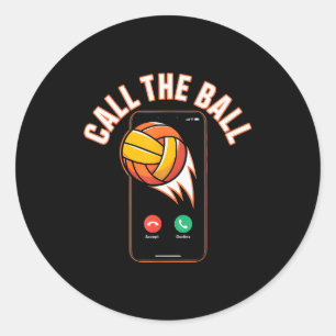 Funny Call The Ball Volleyball Leopard Ball Mom Mo Classic Round Sticker