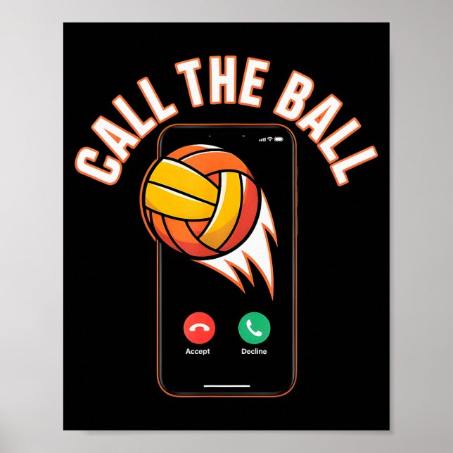 Funny Call The Ball Volleyball Leopard Ball Mom Mo Poster (Front)