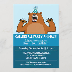 Funny Calling All Party Animals Birthday Invitation