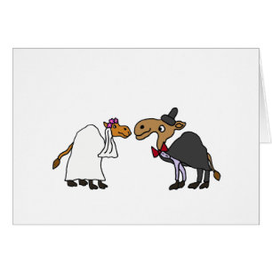 Funny Camel Bride and Groom Wedding Cartoon