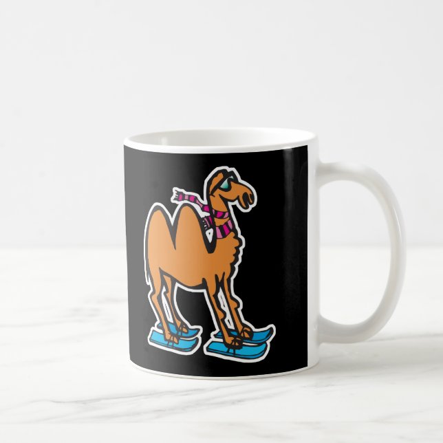 funny camel on skis coffee mug (Right)