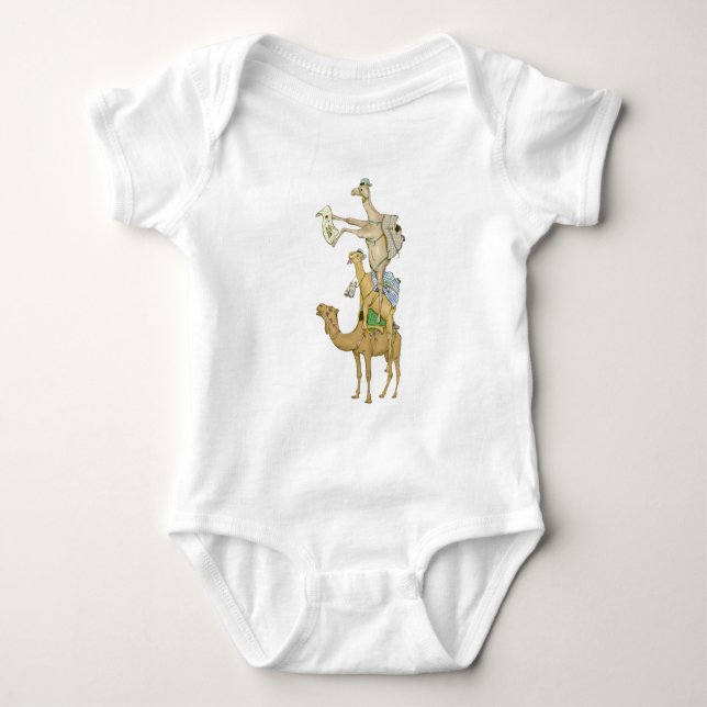 Funny camels baby bodysuit (Front)