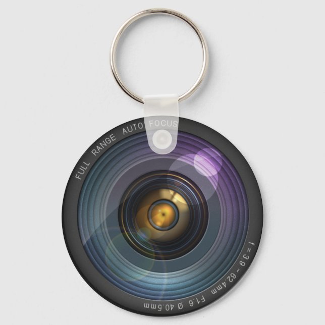 Funny Camera Lens Round Keychain (Front)