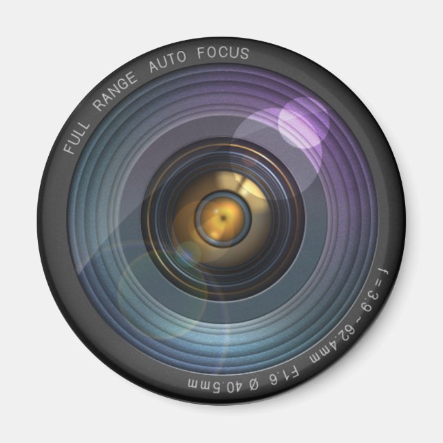 Funny Camera Lens Round Magnet (Front)