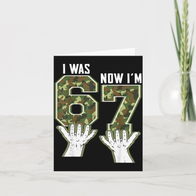 Funny Camo 6 7 Birthday Bday Card (Front)