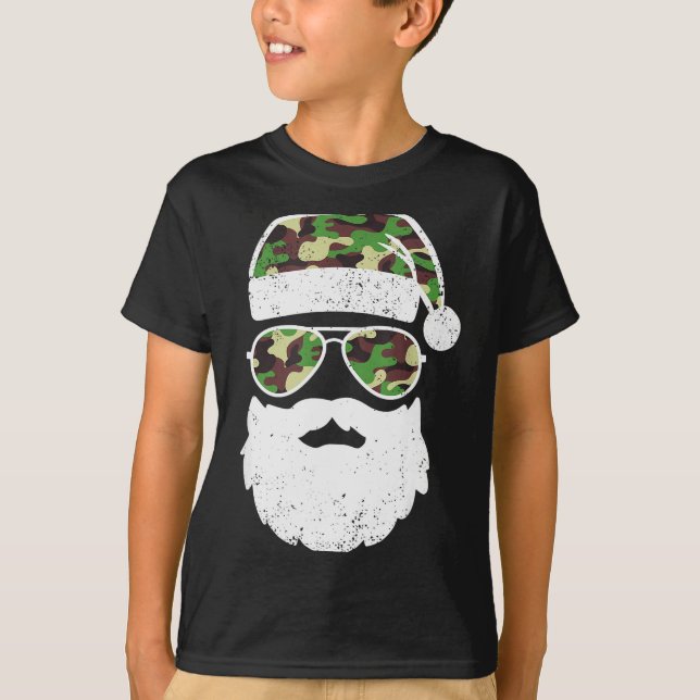 Funny Camo Christmas Pajama Funny Camo Matching Fa T-Shirt (Front)