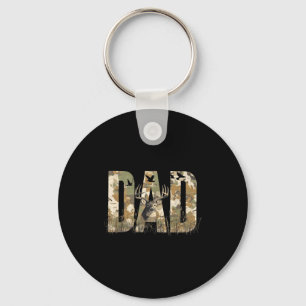 Funny Camo Dad Hunting Camouflage Deer Father's Da Keychain