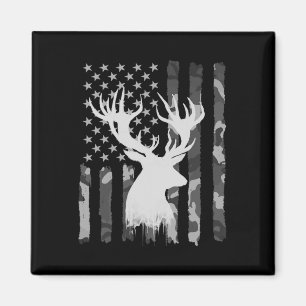 Funny Camouflage Usa Flag Whitetail Buck Deer Hunt Magnet