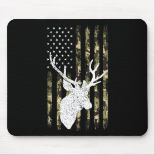 Funny Camouflage Usa Flag Whitetail Buck Deer Hunt Mouse Pad