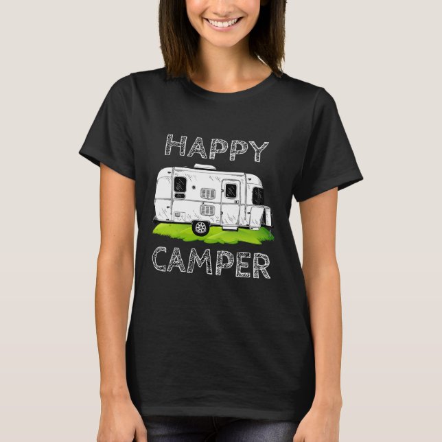 Funny Camper Gift Tee Happy Camping Lover Camp Vac (Front)