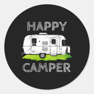 Funny Camper Gift Tee Happy Camping Lover Camp Vac Classic Round Sticker