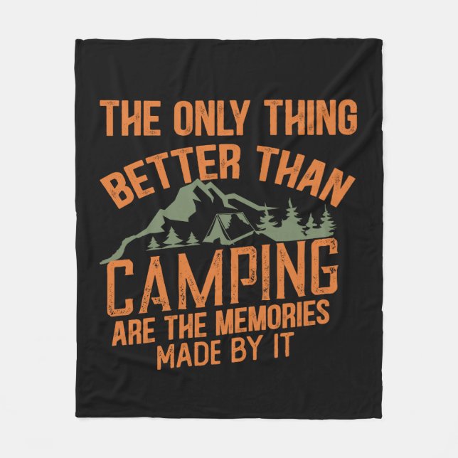 Funny camper slogan summer camping quotes fleece blanket (Front)
