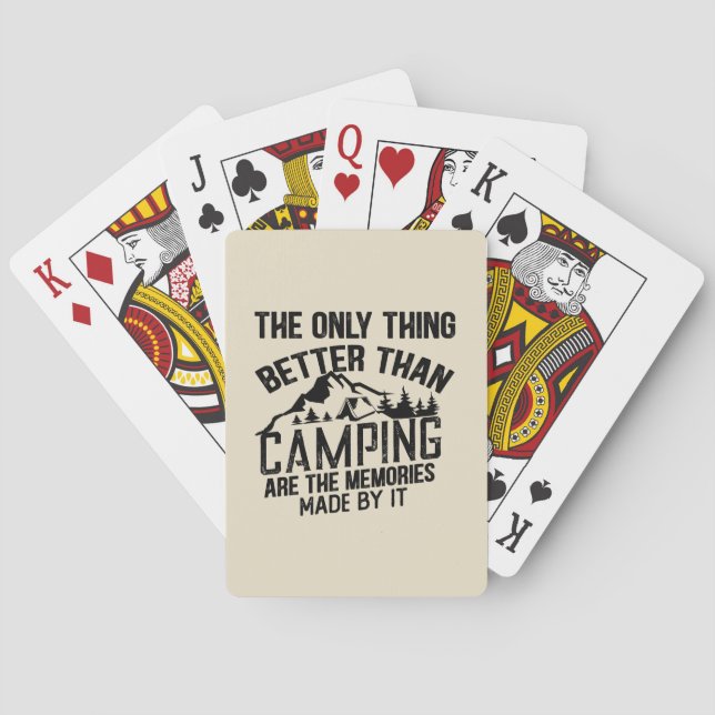 Funny camper slogan summer camping quotes playing cards (Back)