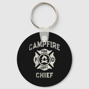 Funny Campfire Chief Hiking Summer Camp Director F Keychain