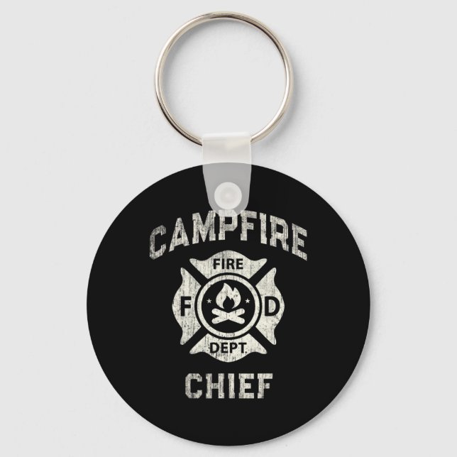 Funny Campfire Chief Hiking Summer Camp Director F Keychain (Front)