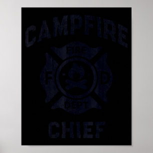 Funny campfire chief summer camp staff director poster