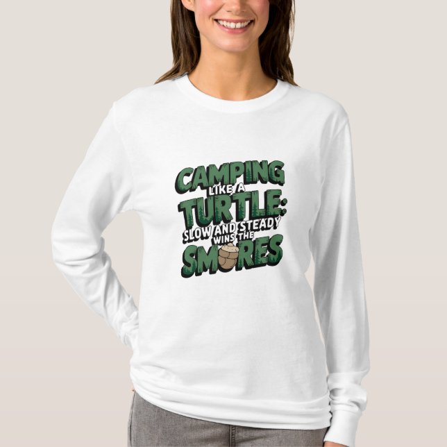 Funny Camping Animal Turtle T-Shirt (Front)