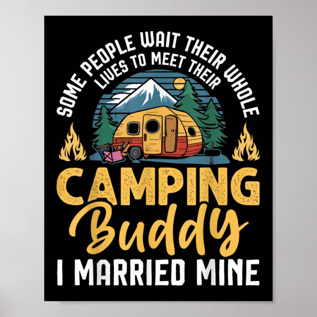 Funny Camping Camper Couple Camping Lovers Partner Poster (Front)