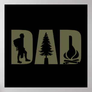 Funny camping camper hiking hiker dad poster