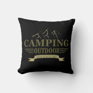 Funny camping camper quote throw pillow