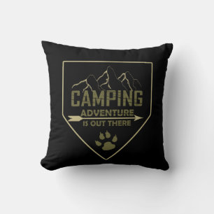 Funny camping camper saying throw pillow