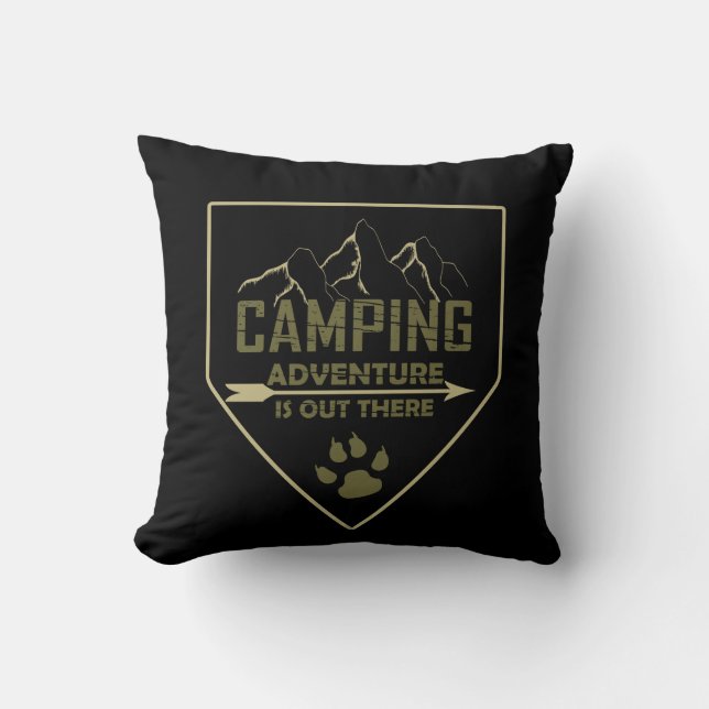 Funny camping camper sayings for campers throw pillow (Front)