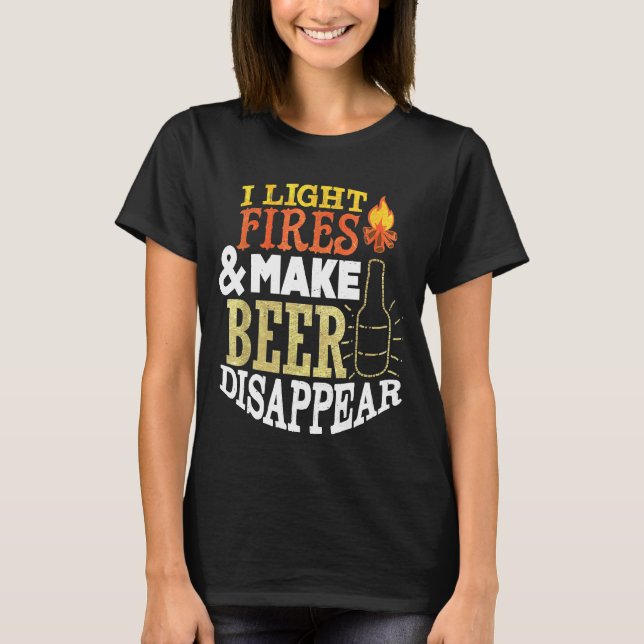 Funny Camping Campfire Drinking Beer  For Men   1 T-Shirt (Front)